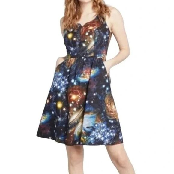 MODCLOTH FERVOUR Galaxy Sleeveless Dress L - Picture 9 of 9